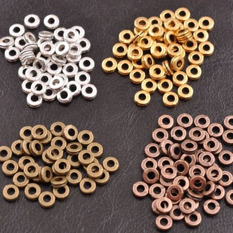 Cuentas redondas de plata tibetana para fabricación de joyas, abalorios de Metal, Espaciadores, accesorios para pulsera, 6MM, 100 Uds. ► Foto 1/6