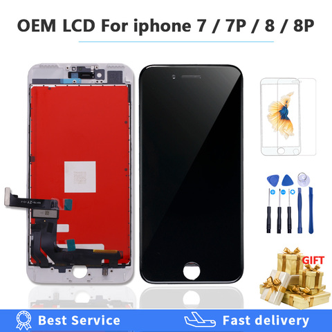 Pantalla LCD OEM para iPhone 7, 8 plus, 7p, 8 p, 5s, pantalla táctil con reemplazo original, buen digitalizador táctil 3D 100% probado ► Foto 1/6