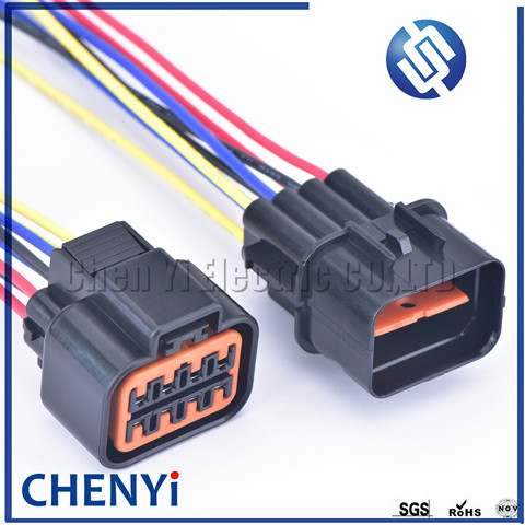 8 Pin PB625-08027 PB621-08020 Auto cable del vehículo macho Conector automotriz lámpara toma de faro para Audi BMW Ford con cables ► Foto 1/6