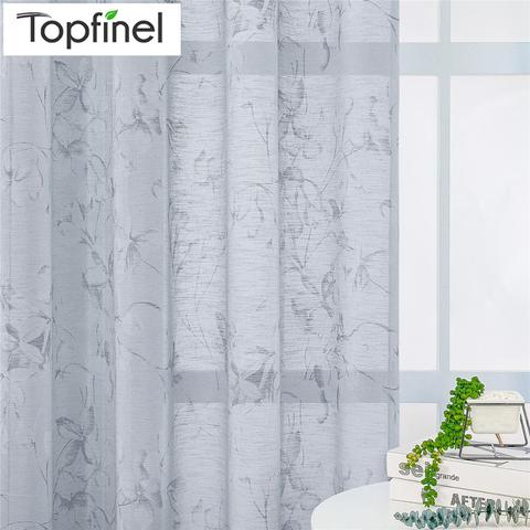 Topfinel-cortina transparente con lirio Floral para sala de estar, dormitorio, cocina, flores de lujo, ventanas de tul, tratamiento, decoración del hogar ► Foto 1/6