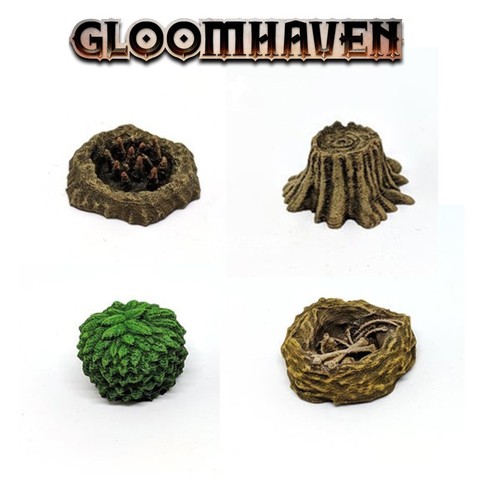 Gloomhaw-tablero en miniatura TRPG, juego 3D, token de oro y plata, herramientas de escena, hierba, madera, Pila, nido, trampa, modelos, figuras, accesorios ► Foto 1/6