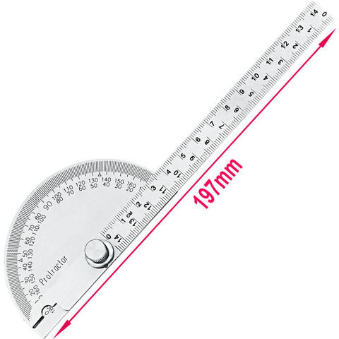 Alta calidad 180 grados semicircular protractor ángulo regla 0-145mm divisor Acero inoxidable manómetro madera ► Foto 1/6