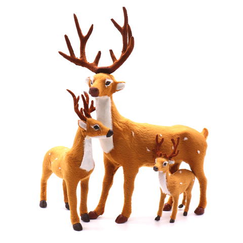 Muñeco de felpa de alce para Navidad, simulación de ciervo para el hogar, regalo de Año Nuevo para niños, accesorios de foto de Navidad, 1 Uds. ► Foto 1/6