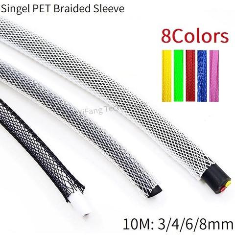 10M manguito de Cable trenzado 3mm 4mm 5mm 6mm 8mm 10mm polietileno PET ampliable protección aislamiento cubierta de línea de Nylon Cable de funda de ► Foto 1/6