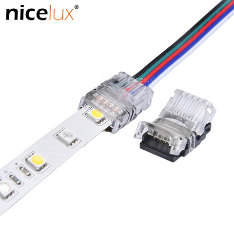 10 Uds 5 Pin tira de LED conector de cable 12mm 5050 RGBW RGBY IP20 no impermeable tira de LED a cable terminales de conexión ► Foto 1/6