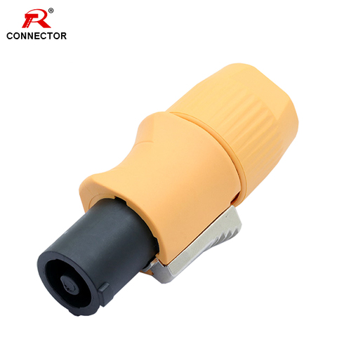 Conector Powercon impermeable, 3 pines, 20A, 250V, conector macho de alimentación NAC3FCA, Color naranja, 1 ud. ► Foto 1/6