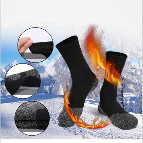 Calcetines térmicos de invierno de fibra de aluminio, calcetín grueso supersuave y cómodo, mantiene el pie caliente, 35 grados, 1 par ► Foto 1/6