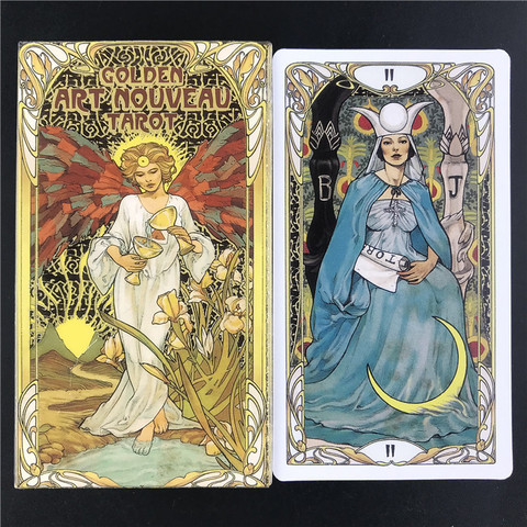 Cartas juego de mesa de Tarot, cartas de Tarot de arte dorado nuevo, adivinación en inglés, vacaciones, regalo familiar para fiesta ► Foto 1/6