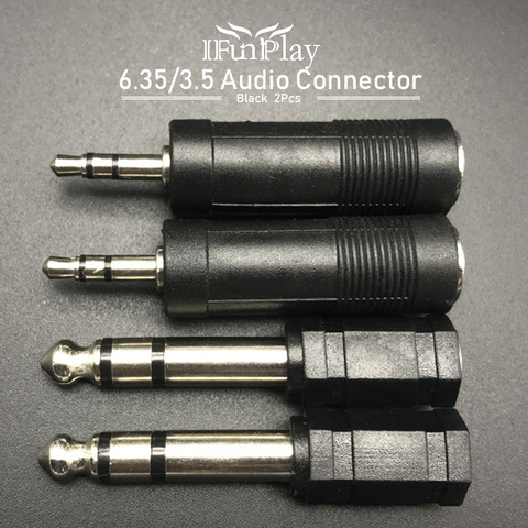 2 uds Jack 6,35 mono3.5mm adaptador conector Audio 6,35 MM Mono macho a 3,5 estéreo/MONO JACK conector de guitarra ► Foto 1/6