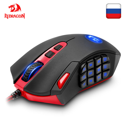 Redragon Gaming mouse PC 16400 DPI velocidad motor láser 18 Botones programables de alta velocidad con cable USB para escritorio ► Foto 1/6