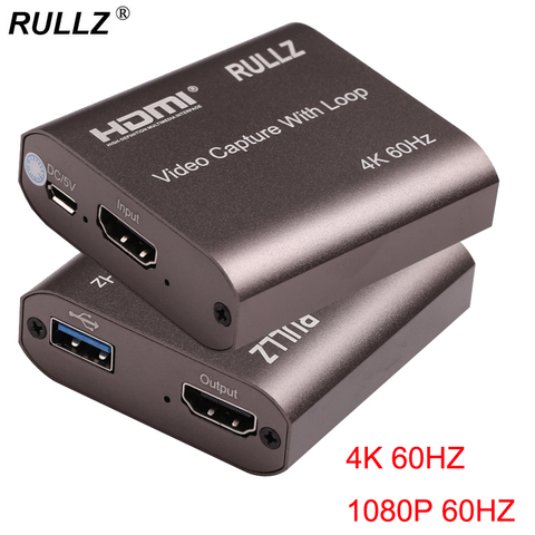 Rullz-Placa de grabación de Juegos 4K 60Hz captura de vídeo HDMI, TV Loop 1080P, transmisión en vivo, USB 2,0 3,0, Grabber para cámara PS4 ► Foto 1/6