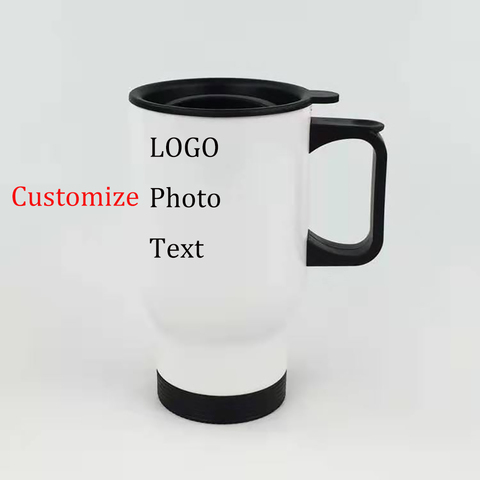 Vaso personalizable de viaje para coche, taza de agua, botella de café, Impresión de logotipo, imagen de nombre, 450ML ► Foto 1/6