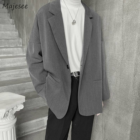 Abrigos de hombres botón suelto bolsillos todo-Partido de moda Casual coreano estilo Retro trajes de hombre Ulzzang Chic Tops Harajuku ► Foto 1/6