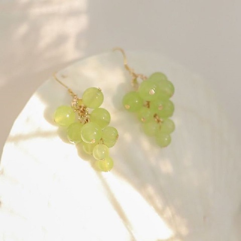 AOMU-pendientes de gota de uva con cuentas púrpuras para mujer, aretes de joyería para mujer, aretes de boda para fiesta, regalo de joyería de boda ► Foto 1/6