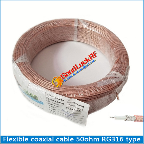 Cable coaxial Flexible de alta calidad, 50ohm, M17/113, tipo RG316, Cable de puente de coleta, MIL-C-17 de baja pérdida ► Foto 1/3