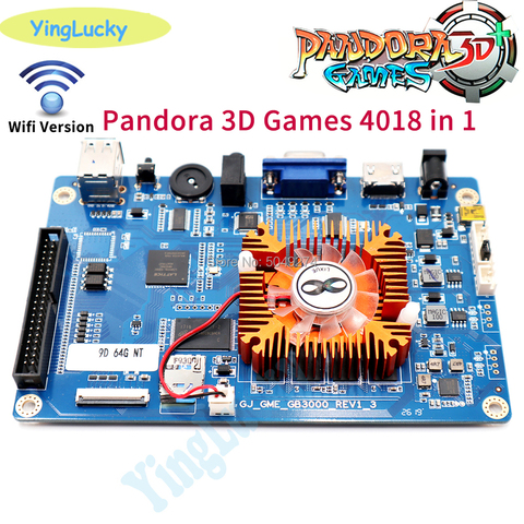 La caja de Pandora salvar función 3D wifi 4018 en 1 recreativos Retro Juegos PCB 250 * 3D juegos HD VGA Salida de Arcade de placa base ► Foto 1/6