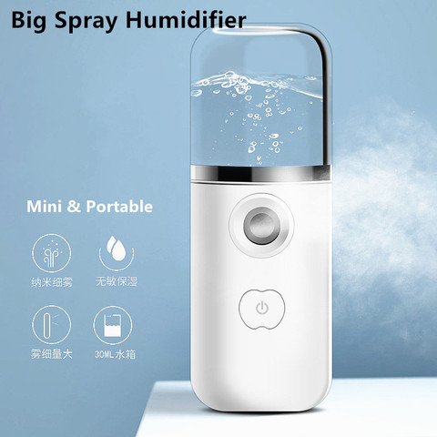 1PC nuevo de vapor portátil humidificador facial de mano de Mini humidificador de aire USB recargable humidificador ► Foto 1/6