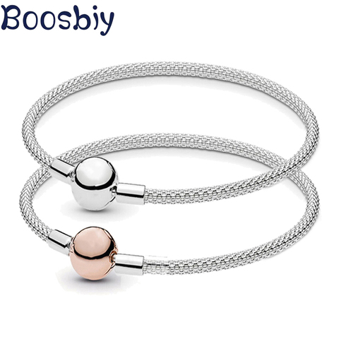 Boosbiy-pulsera de cadena de serpiente tejida de alambre de acero de alta calidad, brazalete para mujer, cuentas de marca, abalorio, regalo de joyería ► Foto 1/3