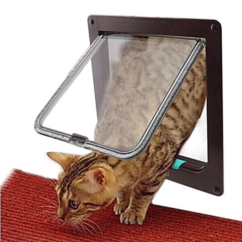 Puerta con solapa de gato Bloqueable, cierre de gato mascota, puerta con solapa para mascota del hogar, productos, accesorios ► Foto 1/6