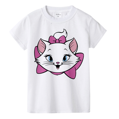 Camiseta con estampado de dibujos animados para niña, camiseta con patrón rosa, cuello redondo, ooo549 ► Foto 1/6