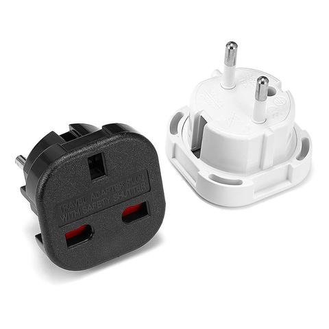 1pc Universal Reino Unido a la UE convertidor de enchufe 250V AC Cargador/adaptador de corriente del adaptador de viaje Adaptador de enchufe de la UE Espana zócalo de salida ► Foto 1/6