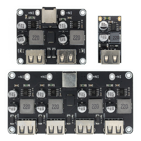 QC3.0 QC2.0 Módulo de reducción de carga con convertidor Buck USB DC-DC 6-32V 9V 12V 24V a placa de circuito de carga rápida 5V ► Foto 1/6