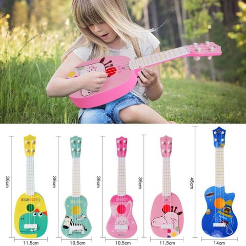 Ukelele divertido para niños, instrumentos musicales, guitarra infantil Montessori, juguetes escolares, juegos educativos, 1 ud. ► Foto 1/6