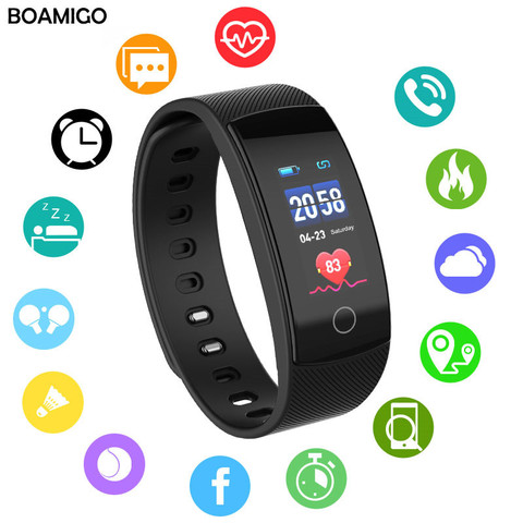 Reloj inteligente BOAMIGO marca pulsera bluetooth Frecuencia Cardíaca Monitorización del sueño para IOS Android Deporte fitness reloj ► Foto 1/6