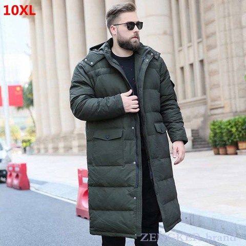 Chaqueta de invierno de talla grande para hombre, Chaqueta larga hasta la rodilla, cálida, acolchada, 10XL, 9XL, nuevo estilo ► Foto 1/6