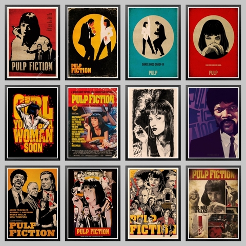 Carteles de Pulp Fiction, póster de película, decoración de muebles para el hogar, cartel de papel Kraft/pegatinas de decoración de pared para habitación ► Foto 1/6