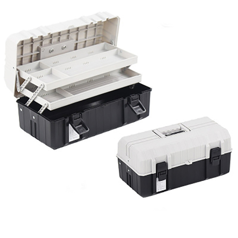 Caja de Herramientas plegable de plástico de tres capas, 17 pulgadas, caja de almacenamiento para mantenimiento doméstico, multifuncional ► Foto 1/6