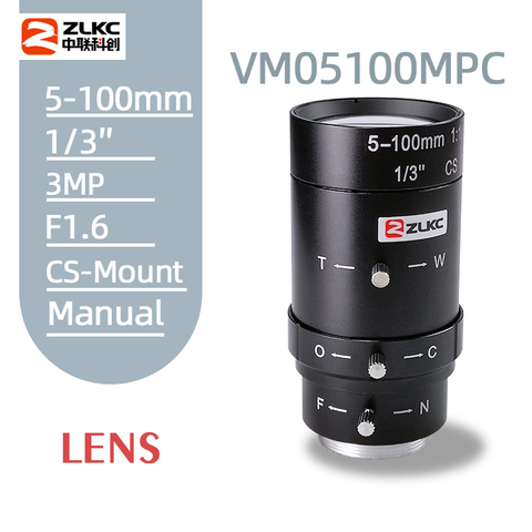 Lente de montura para cámaras ip, objetivo CCTV HD de 2,0 megapíxeles, 5-100mm, manual, Varifocal de Iris, objetivo FA de baja distorsión ► Foto 1/6