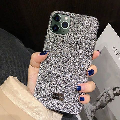 Blingbling-funda trasera a prueba de golpes para iPhone, carcasa brillante de diamante brillante de lujo para iPhone X XS MAX XR 12 11 Pro Max 7 8 Plus ► Foto 1/6