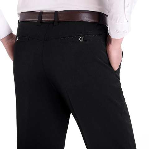 Nuevo diseño otoño hombres pantalones casuales gruesos sueltos pantalones masculinos de cintura alta Pantalones rectos de moda de negocios Pantalones Hombre de talla grande 29-40 ► Foto 1/6