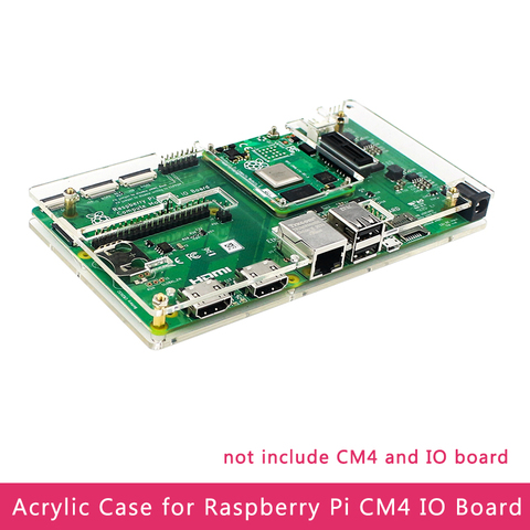 Raspberry Pi CM4 IO Junta carcasa de acrílico transparente Shell para Módulo de cómputo Raspberry Pi 4 IO Junta ► Foto 1/6