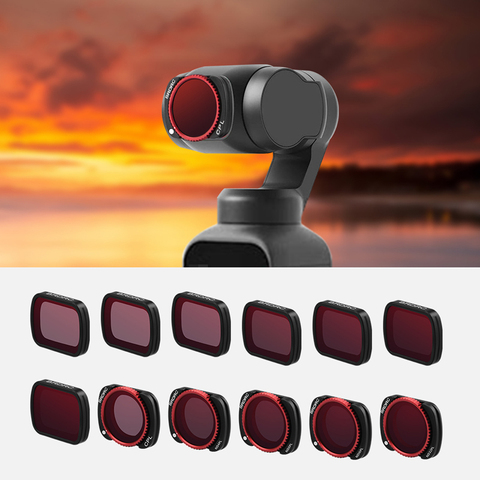 Filtros de cámara de cardán de mano para DJI Osmo Pocket 2, conjunto de filtros de objetivo de cámara UV CPL ND8/16/32 NDPL para Osmo Pocket 2, filtro ajustable ► Foto 1/6