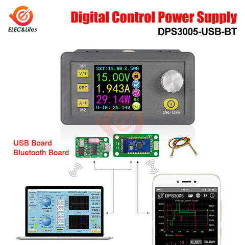 DPS3003 DPS3005 DPS5005, función de comunicación, voltaje constante, módulo de fuente de alimentación de reducción, voltímetro LCD de 32V, 50V, 5A ► Foto 1/6