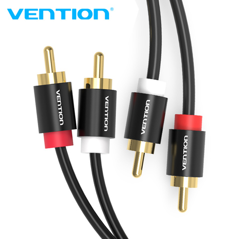 Vention-Cable de Audio de 2RCA a 2RCA, macho a macho, RCA a 1m, 2m, 3m, Cable RCA para amplificador de DVD o cine en casa, Cable chapado en oro ► Foto 1/6