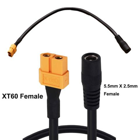 1pc XT60 XT-60 hembra Jack a DC 5,5mm x 2,5mm hembra Jack Cable adaptador de corriente para Monitor FPV Drone Cable de alimentación Cable de 30CM ► Foto 1/6