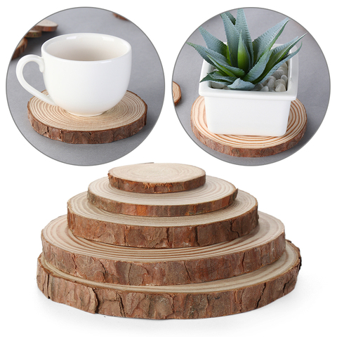 Posavasos de madera redonda Natural, posavasos para té y café, estera para taza, soporte para bebidas, posavasos de madera, manualidades DIY, decoración hogareña Cocina ► Foto 1/6