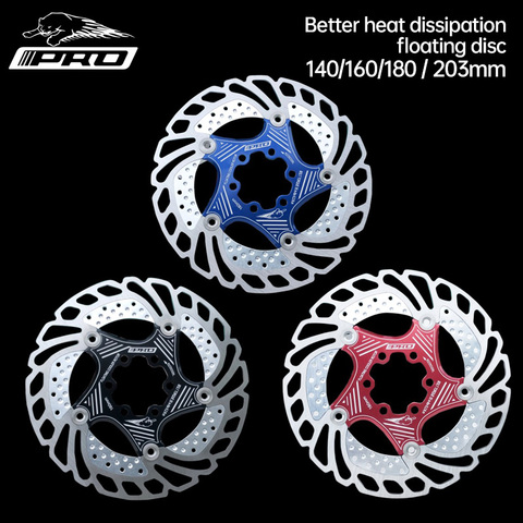 IIIPRO-disco flotante de refrigeración para bicicleta de montaña, Rotor de 140/160/180/203mm, pastilla de freno ultraligero de seis clavos para bicicleta de montaña y carretera ► Foto 1/6