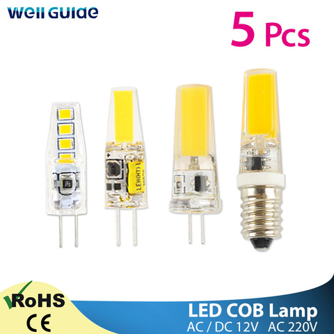 Luz LED regulable G4 G9, 220V, CA, CC, 12V, COB, 3W, 6W, 10W, SMD 2835, reemplazo de foco halógeno, 5 uds. ► Foto 1/6