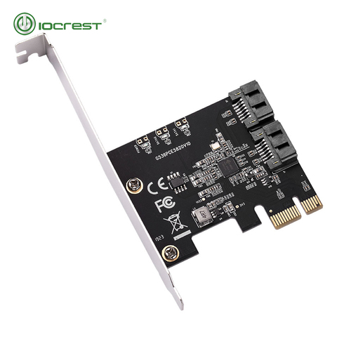 IOCREST-tarjeta de expansión con controlador SATAIII de 6 gb/S, Pcie 3,0 Gen3 X1 a 2 puertos PCI Express 3,0, soporte de perfil bajo, color verde ► Foto 1/6