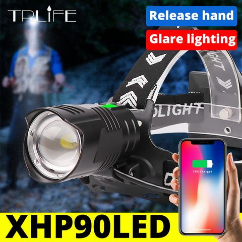 XHP90.2 Led faro 8000LM XHP70.2 lámpara de alta potencia Zoomable USB antorchas linterna XHP50 USB 18650 Iluminación para exteriores impermeable ► Foto 1/6