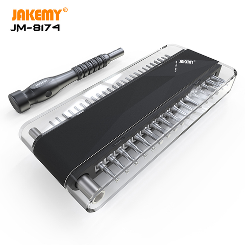 JAKEMY-Kit de herramientas de reparación profesional 45 en 1, juego de brocas S2 JM-8174, Juego de puntas de destornillador magnéticas con mango de aluminio, CR-V ► Foto 1/5