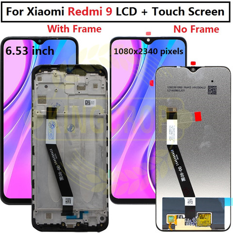 Pantalla lcd de Xiaomi Redmi 9, montaje de digitalizador con pantalla táctil con marco de 6,53 pulgadas para pantalla Redmi 9, para Xiaomi Redmi 9, Redmi9 ► Foto 1/6