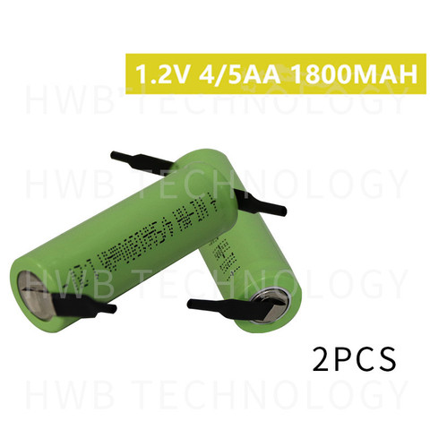 2 unids/lote KX Original nuevo 1,2 V 4/5AA 1800mAh Ni-Mh 4/5 AA Ni Mh batería recargable con pines envío gratis ► Foto 1/4