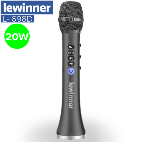 Lewinner-micrófono inalámbrico para karaoke, altavoz profesional con gran potencia para cantar y reuniones, 20W, Bluetooth, L-698D ► Foto 1/6