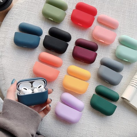 Funda Original para los Airpods de Apple Pro inalámbrica Bluetooth auricular caso caja de Color para los AirPods Pro aire vainas 3 lindo cubierta ► Foto 1/6