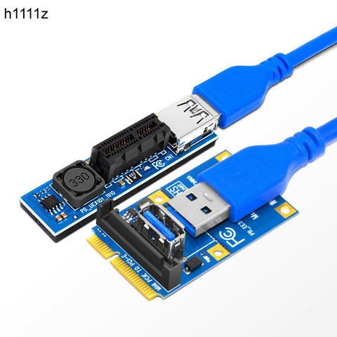 Mini tarjeta elevadora PCI-E a PCI-E X1, ranura PCI Express X1, conector de alimentación SATA Dual de 60cm, Cable USB 3,0, adaptador de puerto de extensión Raiser ► Foto 1/6